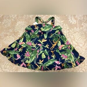6-12 months, Janie and Jack Navy Tropical Print Dress NWT